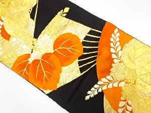 アンティーク　扇に桐模様織り出し袋帯(着用可)